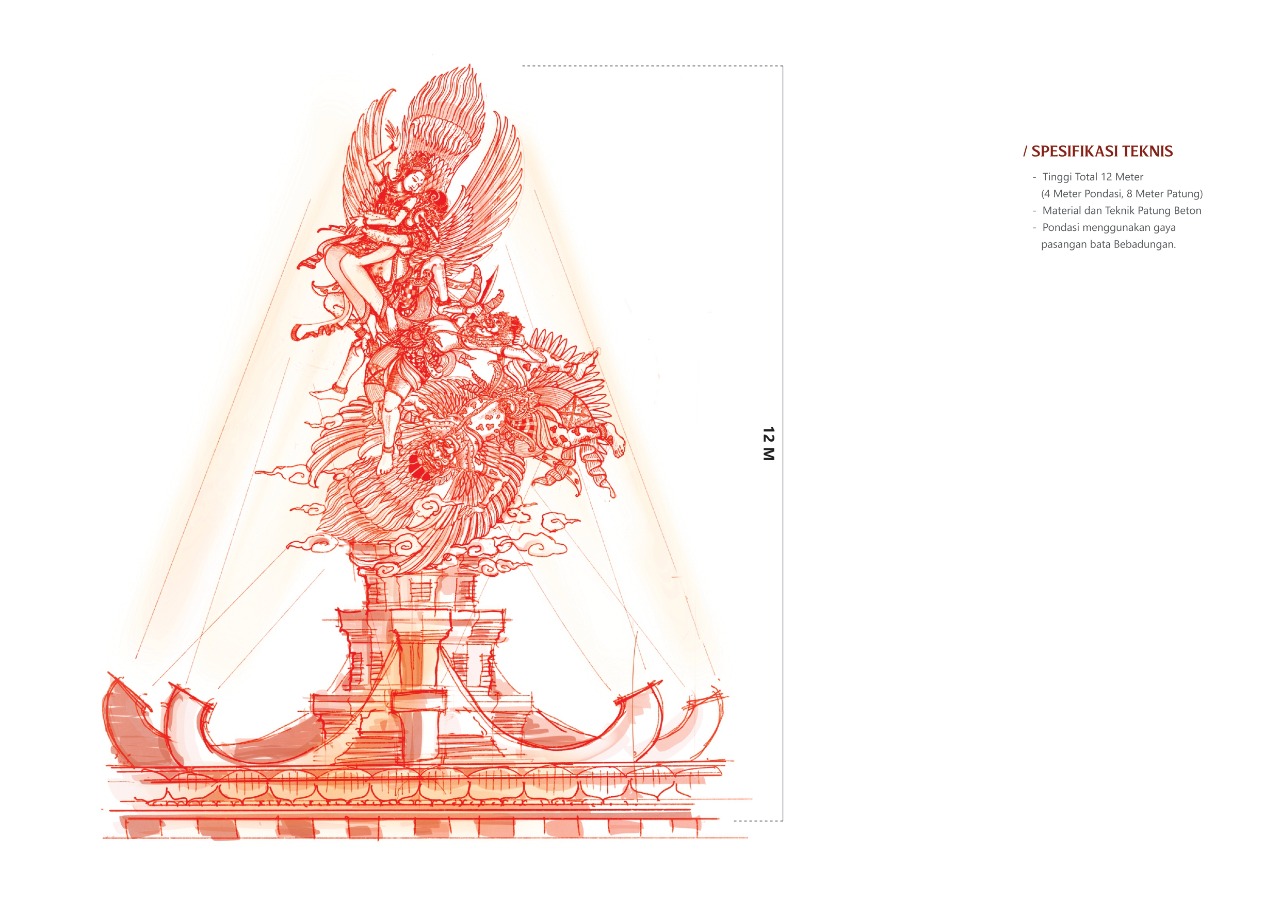 Sketsa patung Monumen "Sita Kepandung"