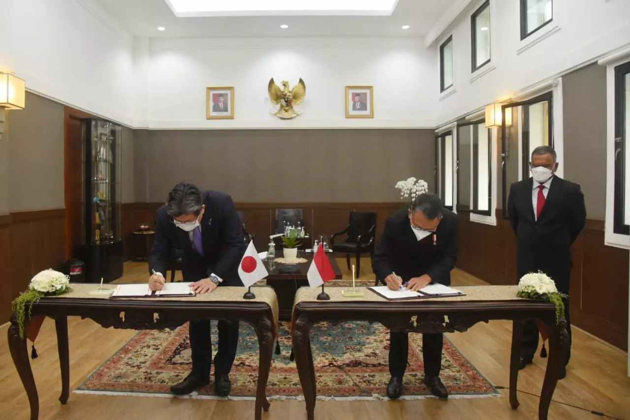 Penandatangan MoC antara Pemerintah RI dan Pemerintah Jepang, Senin (10/01), di Jakarta. (Foto: istimewa)