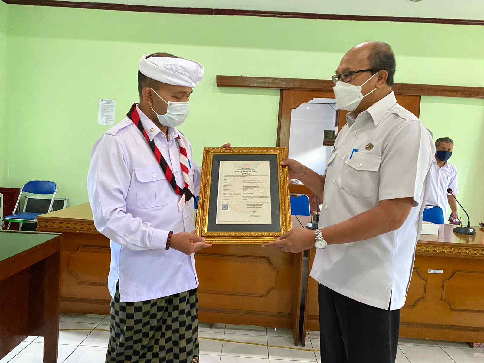 Penyerahan Sertifikat HAKI pada Rabu (9/3). (Foto: istimewa)