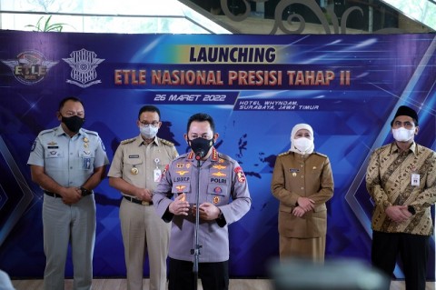 Kapolri Sigit meresmikan program tilang elektronik atau E-TLE pada Sabtu (26/3). (Foto: istimewa)