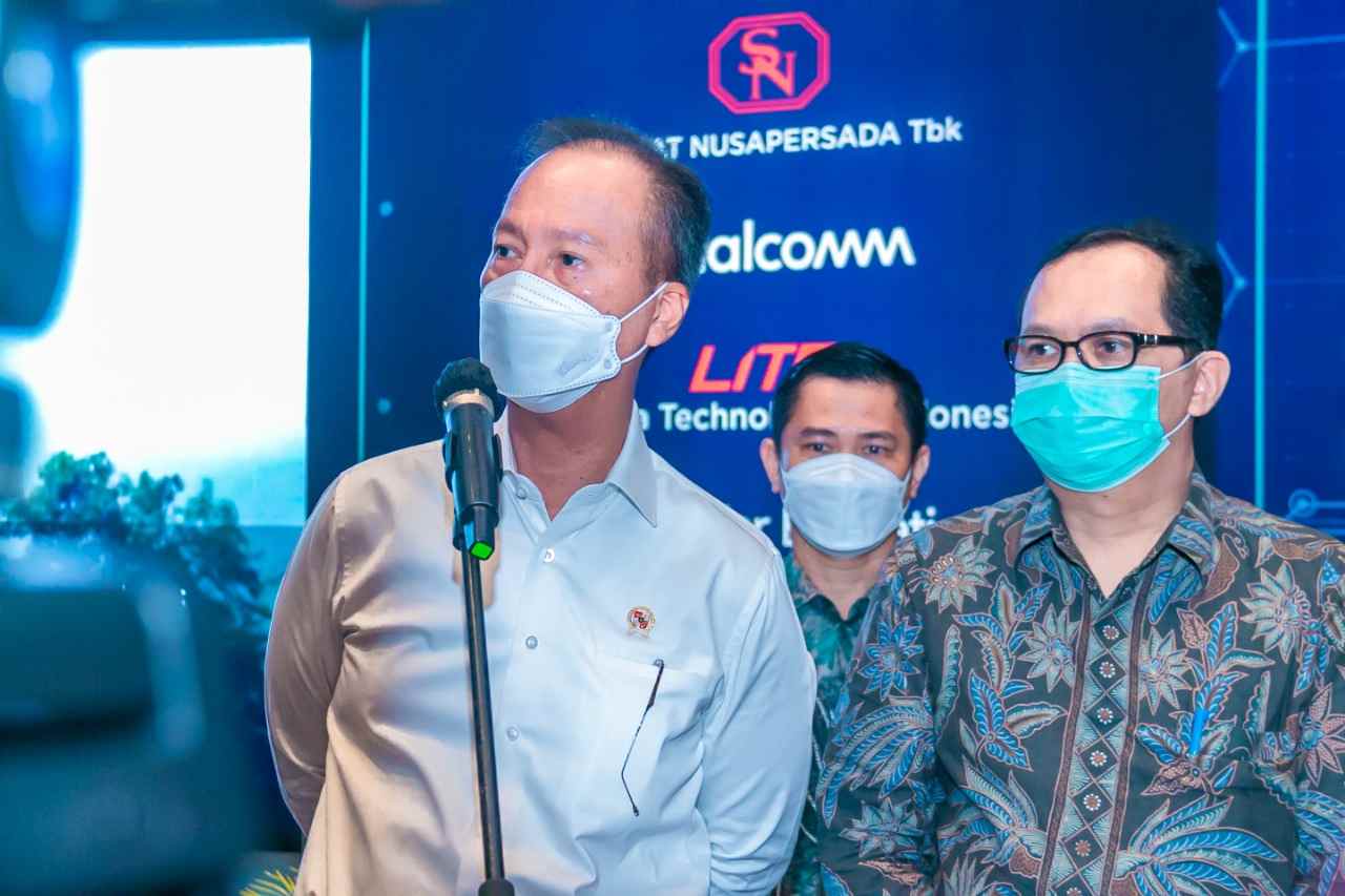 Menteri Perindustrian Agus Gumiwang Kartasasmita pada Peluncuran Chromebook 4G LTE di Nusa Dua, Bali, Kamis (24/3). (Foto: istimewa)