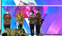 Presiden Jokowi pada Peluncuran Kartu Kredit Pemerintah Domestik dan QRIS Antarnegara, Senin (29/08), di Jakarta. (Foto: istimewa)