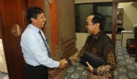 Rektor Unud saat terima kunjungan Rektor Universitas Hasanuddin, pada Rabu (03/08). (Foto: istimewa)