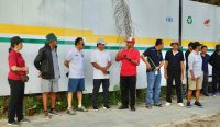 Walikota Denpasar, IGN Jaya Negara meninjau jogging track di kawasan pantai Sanur pasca selesainya proyek penataan Pantai Sanur di beberapa titik sekitar Pantai Matahari Terbit hingga ke Pantai Segara Ayu, Minggu (8/01/2022). 