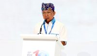 Gubernur Bali, Wayan Koster saat memberikan pidato dalam acara Kick-Off Meeting 10th World Water. (doc/diksimerdeka.com)