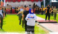 Olahraga bersama TNI - Polri, Forkopimda Labuhanbatu dan Labura di Halaman Mapolres Labuhanbatu, Rantau Utara, Selasa (02/05/2023). (doc/diksimerdeka.com)