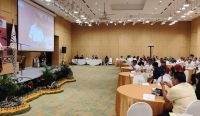 Ket Foto : Sekretaris Daerah (Sekda) Bali Dewa Made Indra saat hadir sebagai pembicara pada acara Dialog Nasional Serikat Perusahan Pers (SPS) di Harris Hotel & Convention Denpasar, Kamis (10/8/2023).