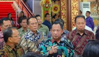 Menteri Dalam Negeri Tito Karnavian saat konfrensi pers usai menghidir acara serah terima jabatan Penjabat Gubernur Bali, Jumat (08/09/2023). Foto: Agus Pebriana/diksmerdeka.com