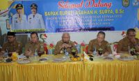 Bupati Asahan H. Surya, BSc, melakukan pertemuan dengan Kepala Sekolah UPTD SD, SMP Negeri Kecamatan Air Joman, Silau Laut dan Rawang Panca Arga di SD Negeri 010243 Binjai Serbangan Kecamatan Air Joman