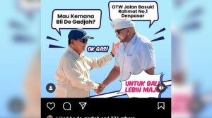 Postingan memperlihatkan Prabowo Subianto bertanya kepada I Made Mulyawan Arya alias De Gadjah beredar dimedia sosial. foto/IG