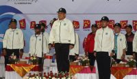 Penjabat Gubernur Bali Sang Made Mahendra Jaya saat membuka Porjar Provinsi Bali Tahun 2024, bertempat di GOR Lila Bhuana, Denpasar, Senin (3/6/2024). Foto: dok/Agus P