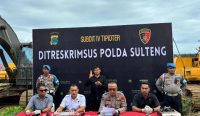 Polda Sulteng tetapkan Dirut dan Komisaris PT GPS tersangka penambangan ilegal di Morowali.
