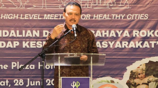 Sekretaris Daerah (Sekda) Provinsi Bali Dewa Made Indra Bali High Level Meeting For Healthy Cities, Jumat (28/6/2024). Foto: dok/Pemprov Bali