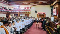 Pelantikan Anggota Dewan Perwakilan Rakyat Daerah (DPRD) Kota Denpasar periode 2024-2029 dilantik hari ini, Senin (19/8/2024). Foto: Dewa Fathur/diksimerdeka.com.
