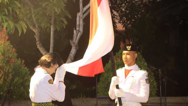 Pengukuhan Paskibraka Provinsi Bali Tahun 2024 Bajra Sandhi, Renon, Denpasar, Kamis (15/8/2024). Foto: dok/Pemprov Bali