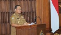 Pj Gubernur Bali Sang Made Mahendra saat memberikan sambutan ketika menyambur kedatangan Badan Legislasi DPR RI, Senin (23/09/2024). Foto: dok/Pemprov Bali