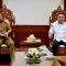 Pj Gubernur Bali saar audiensi bersama dari KPUD Bali yang dipimpin oleh Ketua I Dewa Gede Agung Lidartawan, Senin (14/10/2024). Foto: dok/Pemprov Bali
