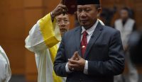 Pelantikan Rektor Unud, Prof I Ketut Sudarsana di Gedung Ki Hadjar Dewantara Kemendikbud Ristek, Jakarta, Kamis (10/10/24). Foto: dok/Unud