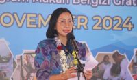 Ketua Tim Penggerak PKK sekaligus Ketua Forum Peningkatan Konsumsi Ikan Nasional (Forikan) Bali, drg. Ida Mahendra Jaya saat menyampaikan sambutan dalam peringatan Harkannas ke-11 Provinsi Bali tahun 2024.Foto: dok/Pemprov Bali