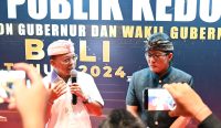 Konfrensi Pers paska debat kedua Pilgub Bali, di The Meru Convention Center Sanur, Sabtu (9/11/2024). Foto: dok/pribadi