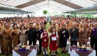 Masa Pengenalan Lingkungan Sekolah (MPLS) jenjang SMP se-Kota Denpasar yang dipusatkan di SMPN 14 Denpasar, Senin (21/7/2025). Foto: dok/Pemkot Denpasar