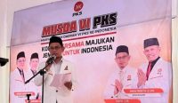 Ketua DPD PKS Jember, Taufik S.Pd, menyampaikan sambutan dalam Musyawarah Daerah (Musda) VI PKS Jember yang digelar di Jember, Sabtu (6/9/2025). Foto: Syakur/diksimerdeka.com