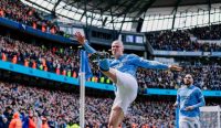 Erling Haaland selebrasi gol Manchester City vs Liverpool FA Cup