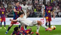 Pemain Real Madrid Gonzalo García mencetak gol jelang laga Barcelona vs Real Madrid di La Liga.