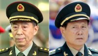 Li Shangfu dan Wei Fenghe, dua mantan menteri pertahanan China yang dijatuhi hukuman mati bersyarat dalam kasus korupsi.