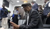 Direktur Jenderal WHO Tedros Adhanom Ghebreyesus memberikan keterangan kepada wartawan di Kinshasa terkait wabah Ebola yang melanda Republik Demokratik Kongo.