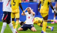 Harry Kane Inggris vs Ghana menunjukkan ekspresi frustrasi setelah peluang emasnya melenceng dalam laga Grup L Piala Dunia 2026.
