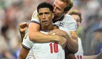 Inggris vs Kroasia 4-2, Jude Bellingham rayakan gol ketiga Inggris bersama Harry Kane di Piala Dunia 2026