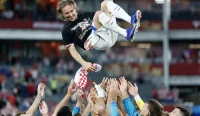 Luka Modric rayakan kemenangan Panama vs Kroasia usai mencatat 200 caps bersama timnas Kroasia di Piala Dunia 2026