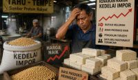 Harga kedelai impor membebani pengrajin tahu dan tempe yang menghadapi lonjakan biaya produksi akibat ketergantungan Indonesia terhadap pasokan kedelai dari luar negeri.