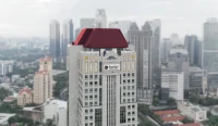 Gedung Danantara Indonesia terkait pengalihan dividen BUMN yang memengaruhi penurunan KND APBN Semester I 2026.