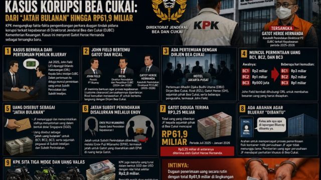 Info grafis korupsi bea cukai. Foto: ilustrasi ai/diksimerdeka.com