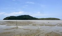 Potret udara Pulau Semesak di Kabupaten Bengkayang, Kalimantan Barat, yang menjadi kandidat lokasi PLTN pertama Indonesia.