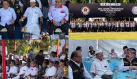 Gubernur Bali Wayan Koster menghadiri Apel Akbar dan Upacara Pengukuhan Pengurus DPD dan DPC ASLINMAS serta ABPEDNAS se-Provinsi Bali masa bakti 2026–2031 di Lapangan Niti Mandala Renon, Denpasar, Sabtu (19/9/2026).